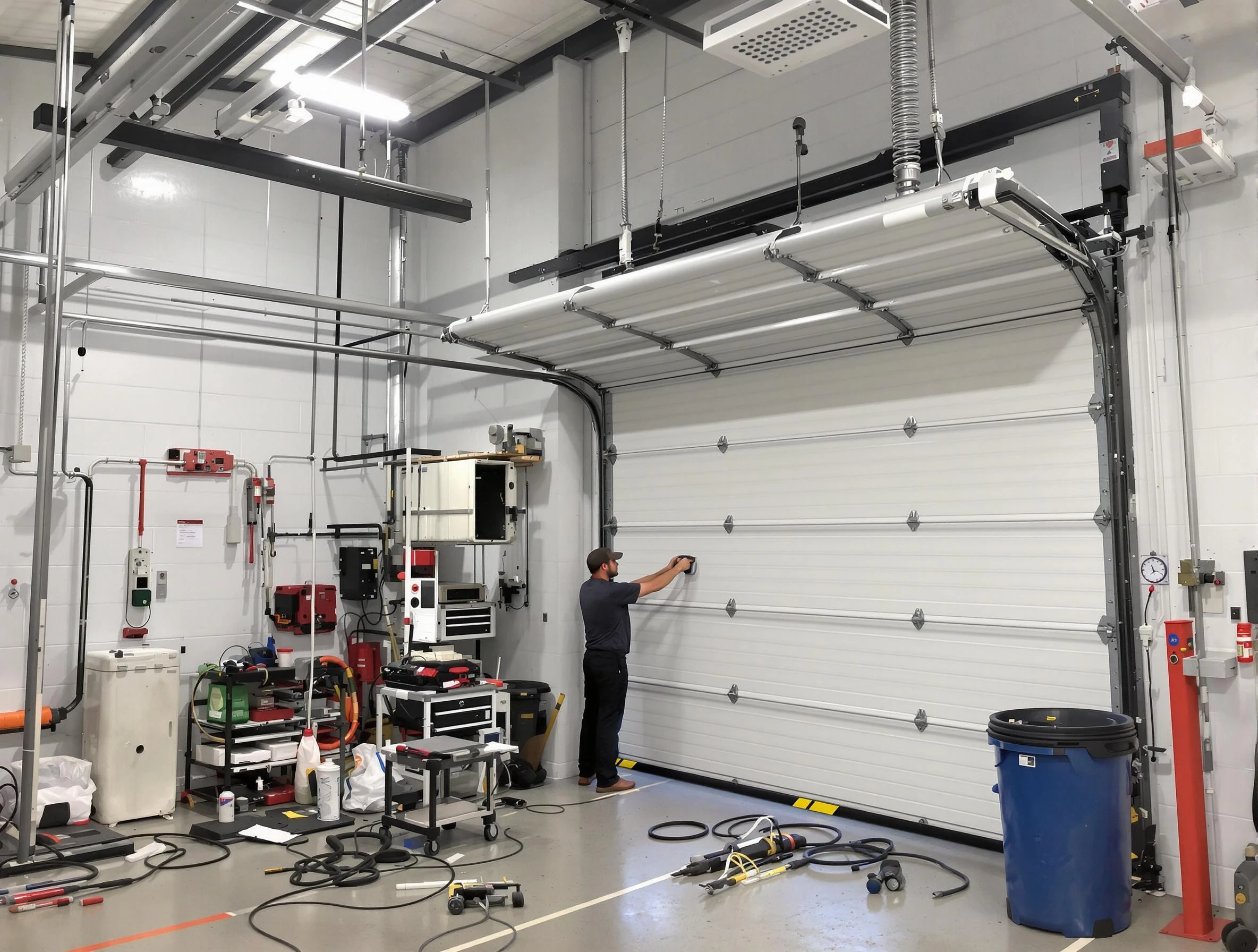 Elk Ridge Garage Door Repair certified technician performing commercial door repair at a Elk Ridge business facility