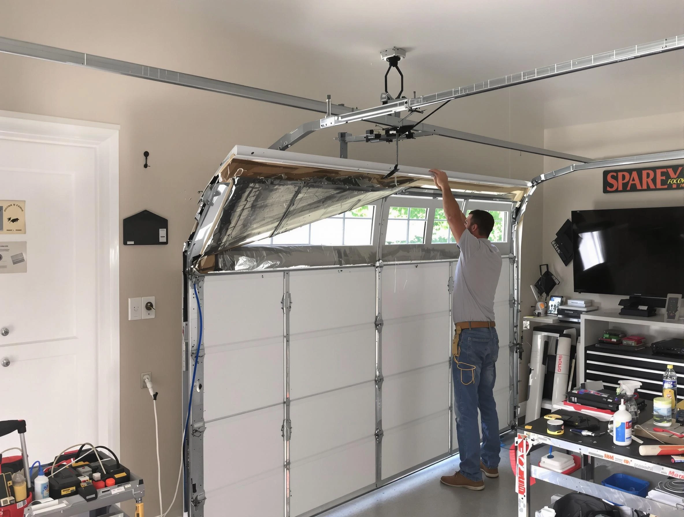 Garage door section replacement by Elk Ridge Garage Door Repair in Elk Ridge